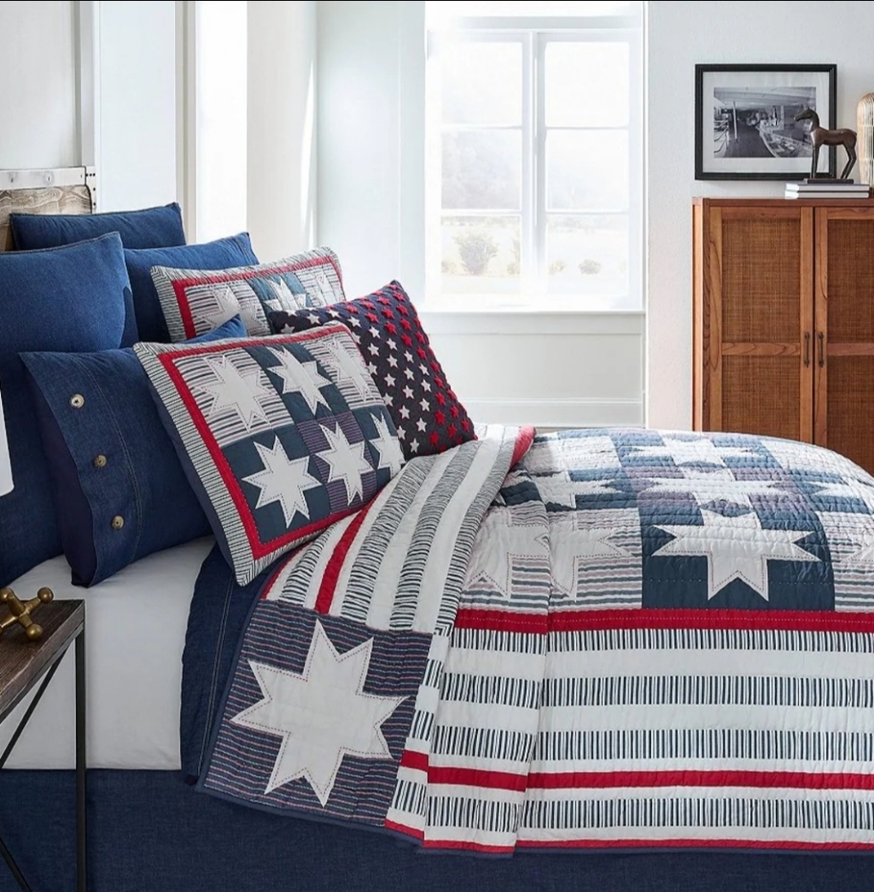Cremieux Miller Patriotic Embroidered Print Mini Quilt Set